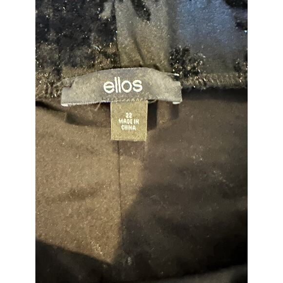 Ellos Black Burnout Velvet Floral Wide Leg Pants Plus Size 22 Whimsygoth Y2KPant - Picture 7 of 10